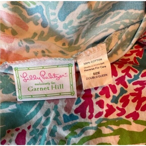 Lilly Pulitzer Garnet Hill | eBay Lilly Pulitzer Garnet Hill collaboration Let\'s cha cha coral full queen duvet